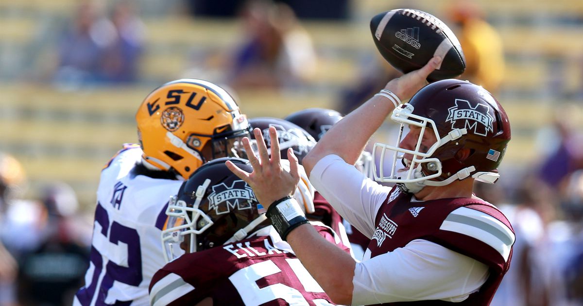 K. J. Costello throws for SEC record 623 yards as Mississippi State upsets No. 6 LSU, 44-34