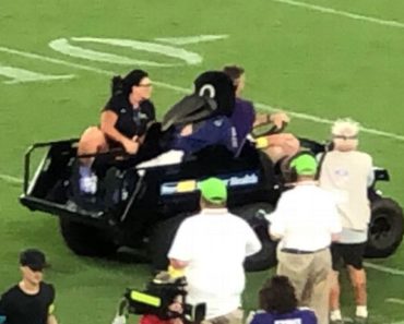 Oh, Poe: Injured Ravens mascot carted off field