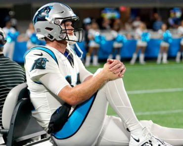 Panthers’ Darnold exits on cart with injured ankle