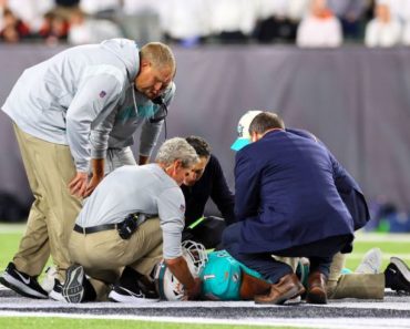 Tua taken to hospital with head, neck injuries